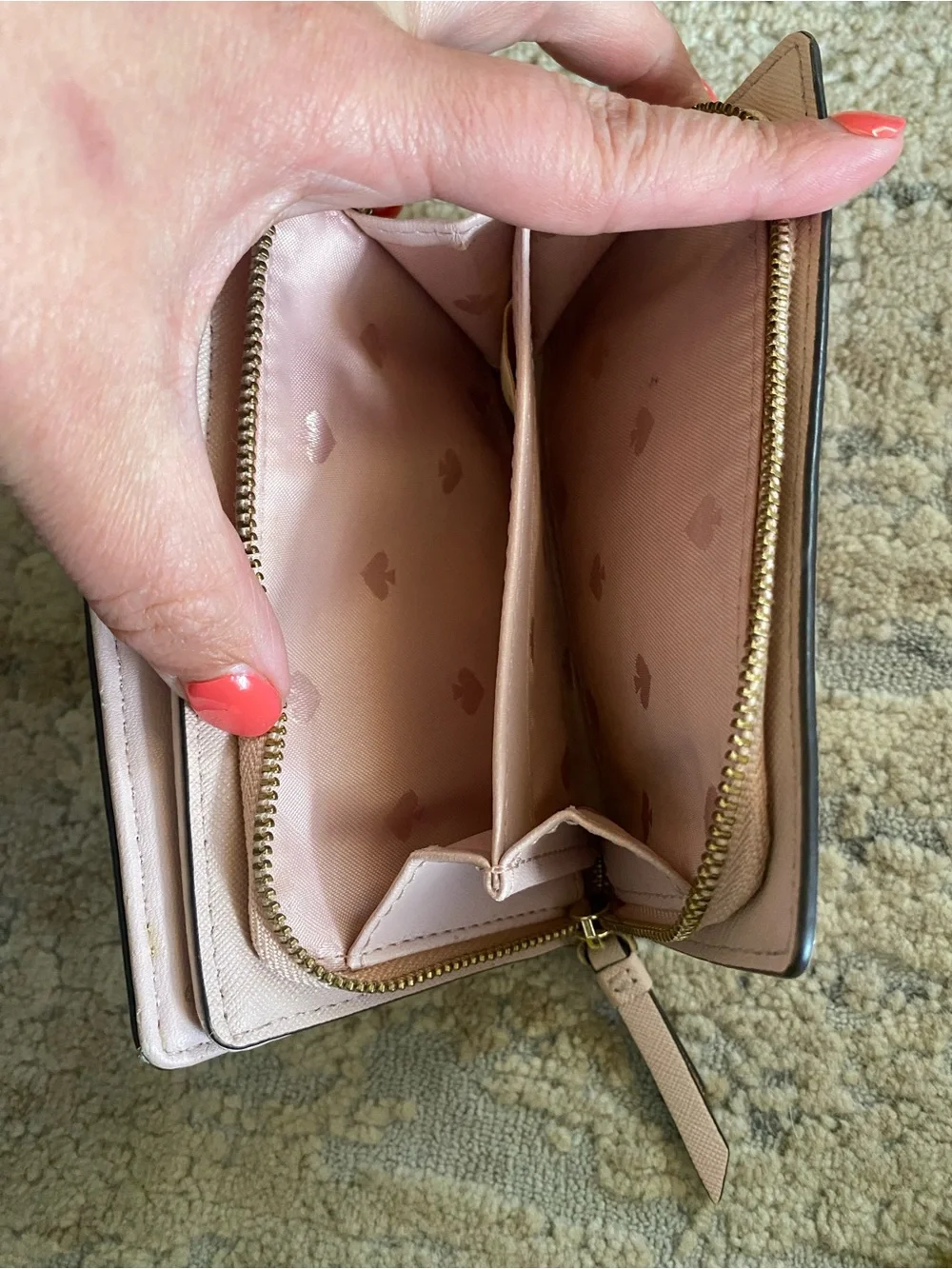 kate spade Pale Pink Leather Snap Closure Wallet Bifold